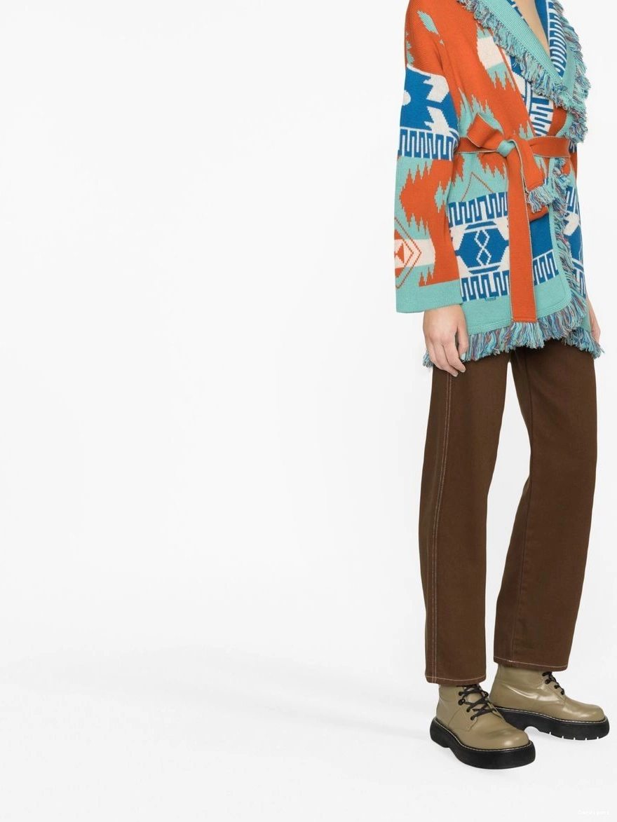 Affordable Icon Alanui cardigan Women Lily Tiger jacquard 0327